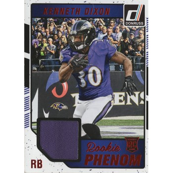 Kenneth Dixon Baltimore Ravens 2016 Donruss Rookie Phenom Jersey Card #1