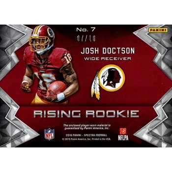 Josh Doctson Washington 2016 Panini Spectra Rising Rookie Materials Card /10 #7