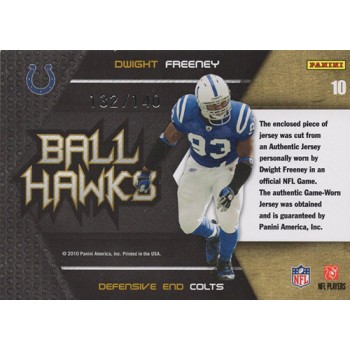 Dwight Freeney Colts 2010 Panini Epix Ball Hawks Materials Card #10 /140
