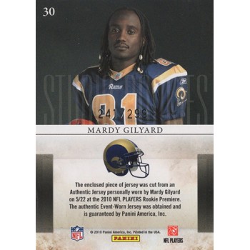 Mardy Gilyard 2010 Panini Rookies & Stars Studio Materials Card #30 /299