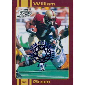 William Green 2002 Press Pass JE Old School Card #OS11 The Gem Collection 1/1