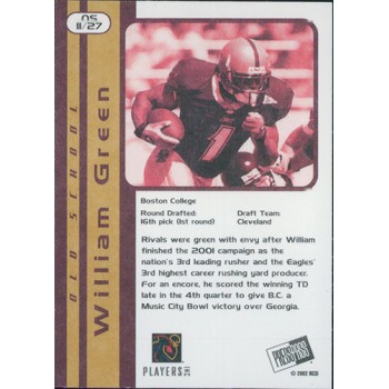 William Green 2002 Press Pass JE Old School Card #OS11 The Gem Collection 1/1