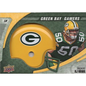 AJ Hawk Green Bay Packers 2008 Upper Deck Gamers Card #1