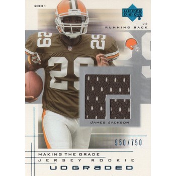 James Jackson Cleveland Browns 2001 Upper Deck UD Graded Jersey Card #63 /750