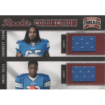 Detroit Lions Leshoure T. Young 2011 Panini Threads Rookie Collection Card 4 299