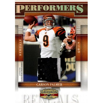 Carson Palmer 2007 Donruss Gridiron Gear Performers Jerseys Prime Card /50 #P-40