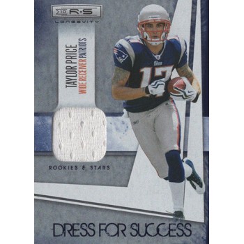 Taylor Price 2010 Rookies Stars Longevity Dress for Success Jersey Card #20 /249