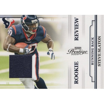 Steve Slaton Texans 2009 Playoff Prestige Rookie Review Materials Card #48