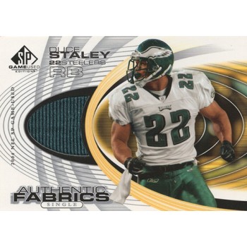 Duce Staley 2004 Upper Deck SP Game Used Edition Authentic Fabrics Card #AF-DS