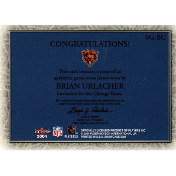 Brian Urlacher Chicago Bears 2004 Fleer Showcase Grace Silver Jersey Card #SG-BU