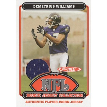 Demetrius Williams Ravens 2006 Topps Total Rookie Jersey Collection Card #39TE