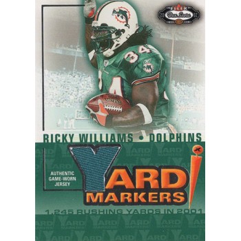 Ricky Williams Miami Dolphins 2002 Fleer Box Score Yard Markers Memorabilia Card