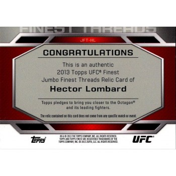 Hector Lombard 2013 Finest UFC Finest Threads Jumbo Fighter Relics Card #JFTHL