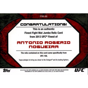 Antonio Rogerio Nogueira 2013 UFC Finest Fight Mat Relics Blue Refractor /188