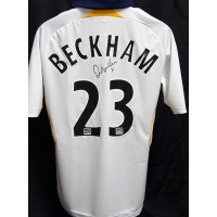 David Beckham LA Galaxy Signed Replica Jersey JSA Authenticated Snags and Stains