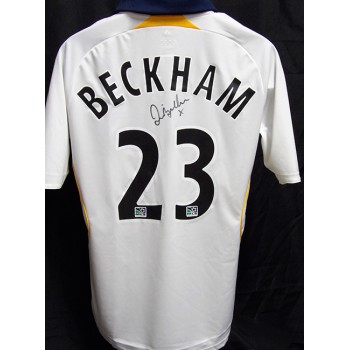 David Beckham LA Galaxy Signed Replica Jersey JSA Authenticated Snags and Stains