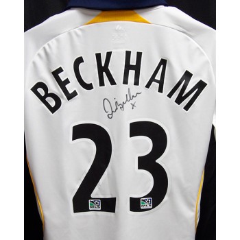 David Beckham LA Galaxy Signed Replica Jersey JSA Authenticated Snags and Stains