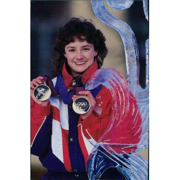 Bonnie Blair Olympic Speed Skater Signed 3.5x5.5 Cardstock Promo Photo JSA Auth