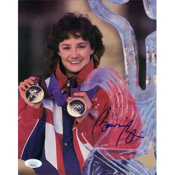 Bonnie Blair Olympic Speed Skater Signed 8x10 Cardstock Photo JSA Authenticated