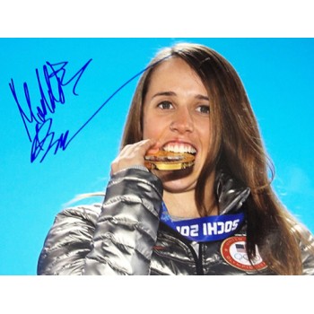 Maddie Bowman Olympic Skier Signed 12x18 Glossy Photo JSA Authenticated