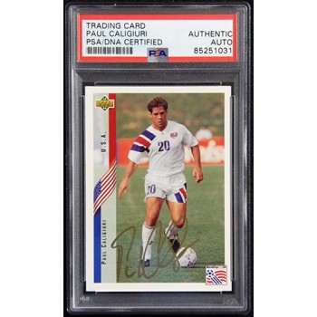 Paul Caligiuri Signed 1994 Upper Deck USA World Cup Card #19 PSA Authenticated