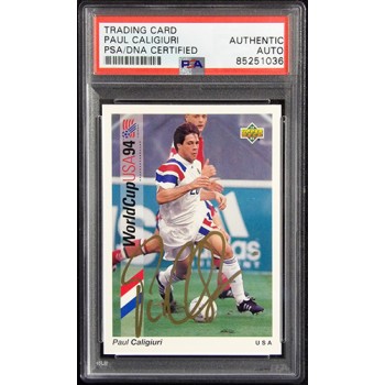 Paul Caligiuri Signed 1993 Upper Deck USA World Cup Card #20 PSA Authenticated