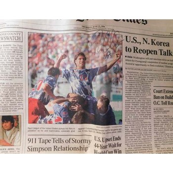 Paul Caligiuri Signed Los Angeles Times Newspaper 6/23/94 JSA Authenticated