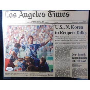 Paul Caligiuri Signed Los Angeles Times Newspaper Cut 6/23/94 JSA Authenticated