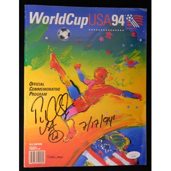 Paul Caligiuri Signed 1994 World Cup USA Program JSA Authenticated