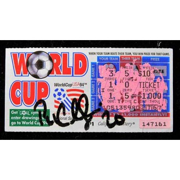 Paul Caligiuri Signed 1994 USA World Cup Lottery Scratcher Ticket JSA Authentic