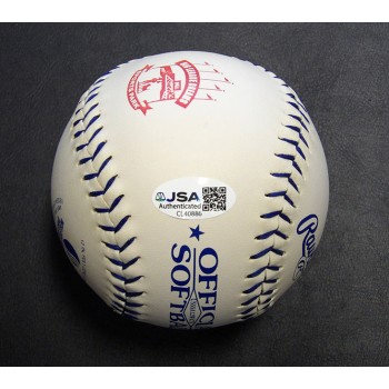 Lisa Fernandez Team USA Signed White Softball JSA Authenticated Faded