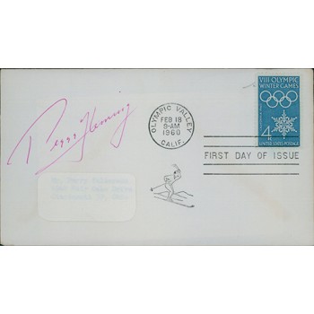 Peggy Fleming Ice Skater Signed 1960 Olympic Games FDI Cachet JSA Authenticated