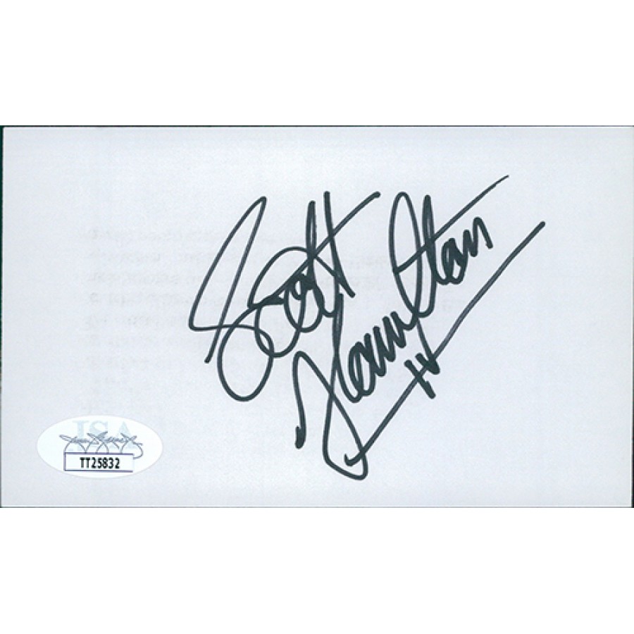 Scott Hamilton Olympic Figure Skater SIGNED CARD Autographed 
