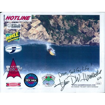 Kim Hamrock Surfer Signed 8.5x11 Paper Page Photo JSA Authenticated