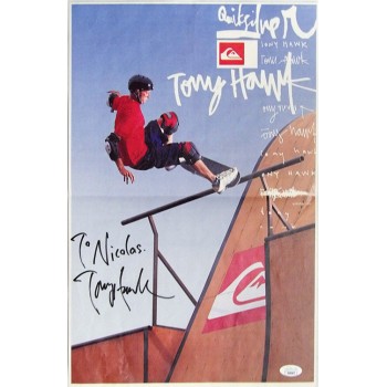 Tony Hawk Skateboarder Signed 11x17 Poster JSA Authenticated