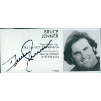 Bruce Jenner Signed 2x4 Directory Cut JSA Authenticated