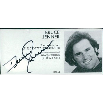 Bruce Jenner Signed 2x4 Directory Cut JSA Authenticated