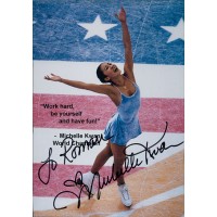Michelle Kwan Olympic Ice Skater Signed 4x6 Postcard Photo JSA Authenticated