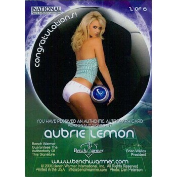 Aubrie Lemon Signed 2006 Bench Warmer World Cup National Convention Card #2