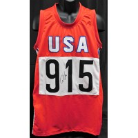 Carl Lewis Team USA Olympian Signed Custom USA Jersey JSA Authenticated