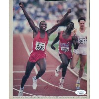 Carl Lewis Team USA Olympian Signed 7.5x9 Cut Magazine Page JSA Authenticated