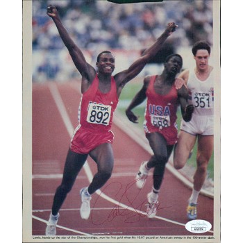 Carl Lewis Team USA Olympian Signed 7.5x9 Cut Magazine Page JSA Authenticated