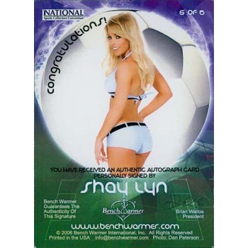 Shay Lyn Signed 2006 Bench Warmer World Cup National Convention Card #5