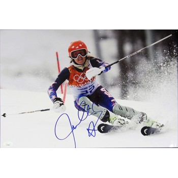 Julia Mancuso Olympic Alpine Skier Signed 12x18 Glossy Photo JSA Authenticated