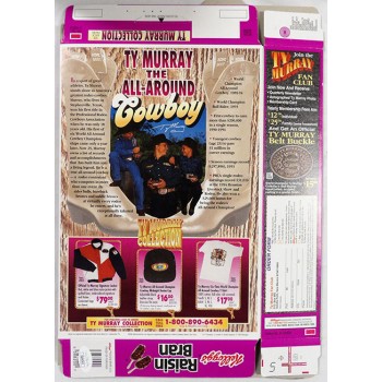 Ty Murray PBR Bull Rider Signed Raisin Bran Cereal Box JSA Authenticated