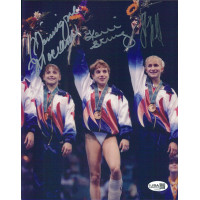 Kerri Strug, Domique Moceanu, Shannon Miller Signed 8x10 Glossy Photo JSA Authen
