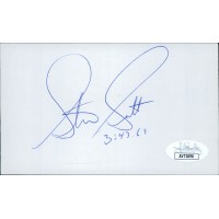 Steve Scott Track Runner Signed 3x5 Index Card JSA Authenticated