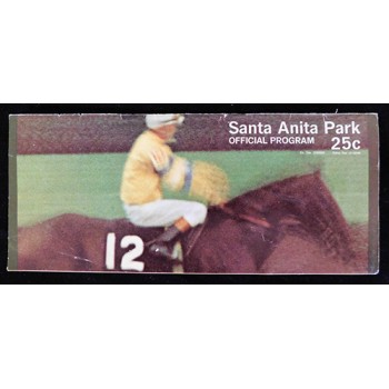 Willie Shoemaker Jockey Signed Santa Anita Park Program JSA Authenticated