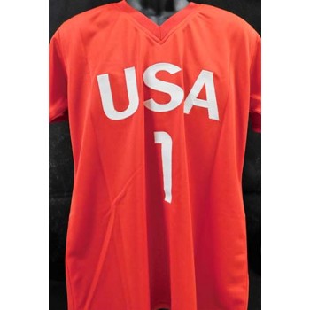 Hope Solo Signed Team USA Red Soccer Jersey JSA Authenticated