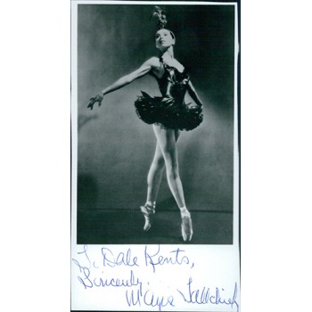 Maria Tallchief Ballerina Signed 3x6 Cut Glossy Photo JSA Authenticated